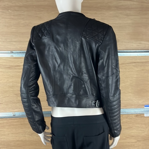 NWOT Alice + Olivia 100% Lambskin Moto Jacket Size Medium, defective zipper - Picture 11 of 17